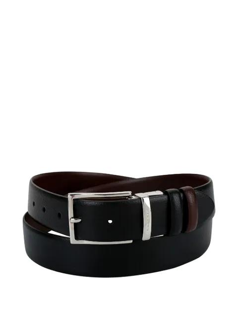 reversible grained-texture leather belt by PIQUADRO