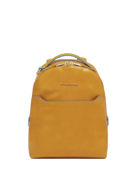 small Blue Square leather backpack by PIQUADRO