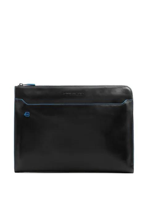 stow-away handle leather clutch bag by PIQUADRO