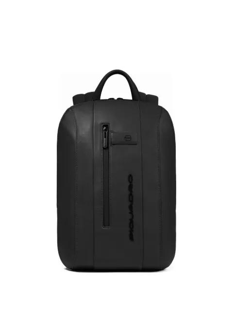 top-handle leather backpack by PIQUADRO