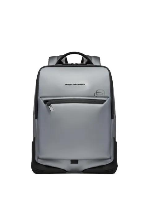 water-resistant logo-print backpack by PIQUADRO
