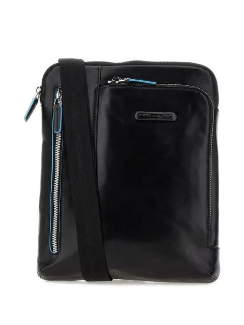 zip-fastening embossed-logo shoulder bag by PIQUADRO