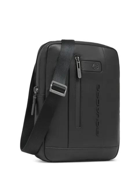 zip-pocket leather messenger bag by PIQUADRO