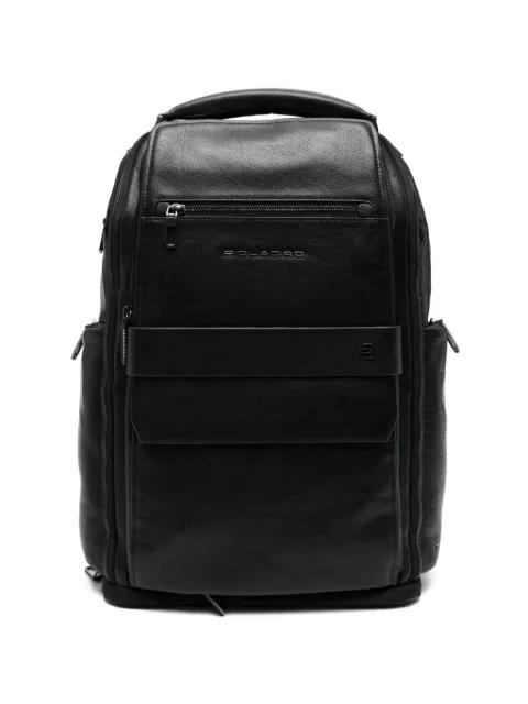 zip-up leather backpack by PIQUADRO