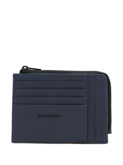 zipped logo wallet by PIQUADRO