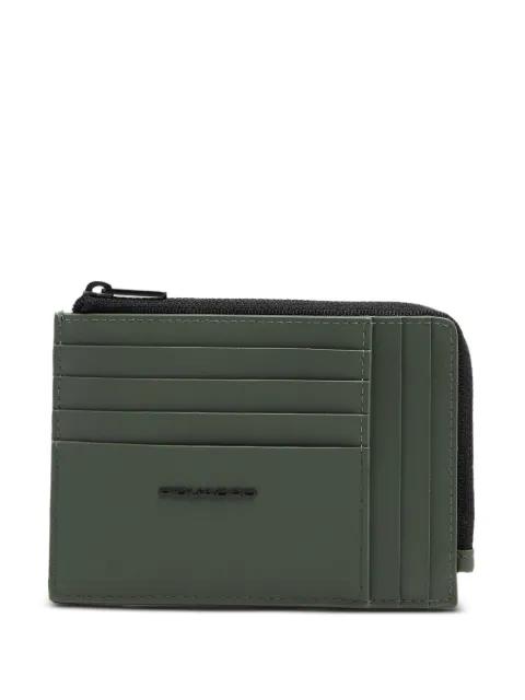 zipped logo wallet by PIQUADRO