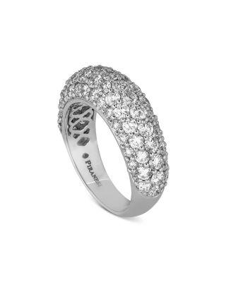 18K White Gold Dome Diamond Pav&eacute; Small Statement Ring by PIRANESI