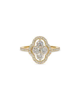 18K Yellow Gold Maison Diamond Halo Ring by PIRANESI