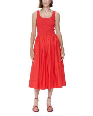 Alessia Smocked Drop Waist Midi Dress by PISTOLA