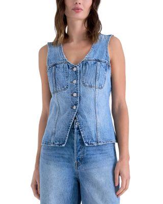 Gia Cotton Denim Vest by PISTOLA