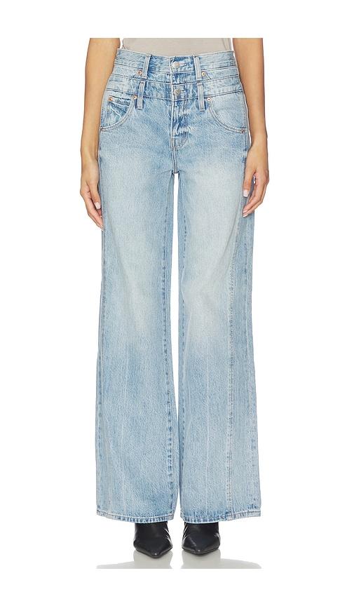 PISTOLA Caleb High Rise Stacked Wide Jeans in Blue by PISTOLA