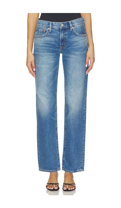 PISTOLA Issa Mid Rise Relaxed Straight Jeans in Blue by PISTOLA