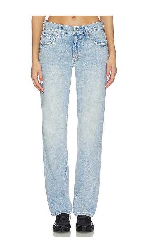 PISTOLA Issa Mid Rise Relaxed Straight Jeans in Blue by PISTOLA