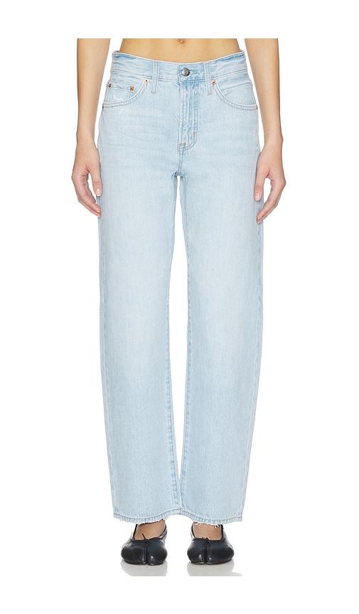 PISTOLA Lexi Mid Rise Bowed Straight Jeans in Blue by PISTOLA