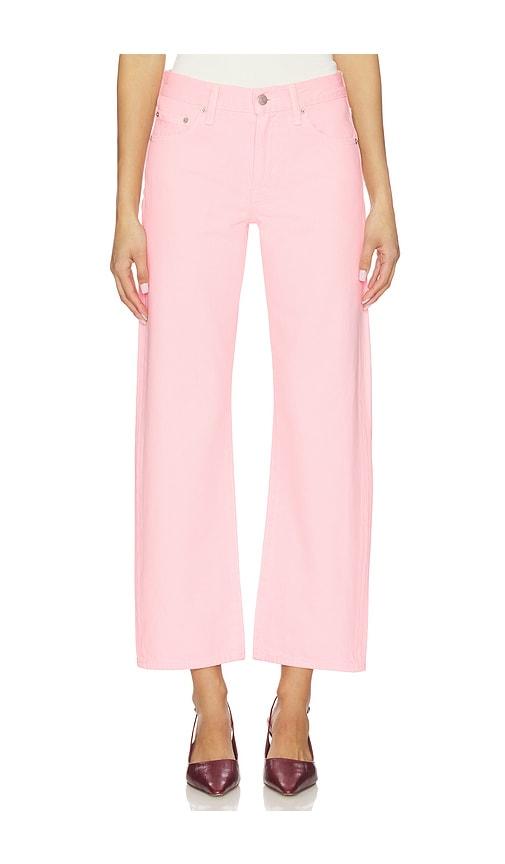 PISTOLA Lexi Mid Rise Bowed Straight Jeans in Pink by PISTOLA
