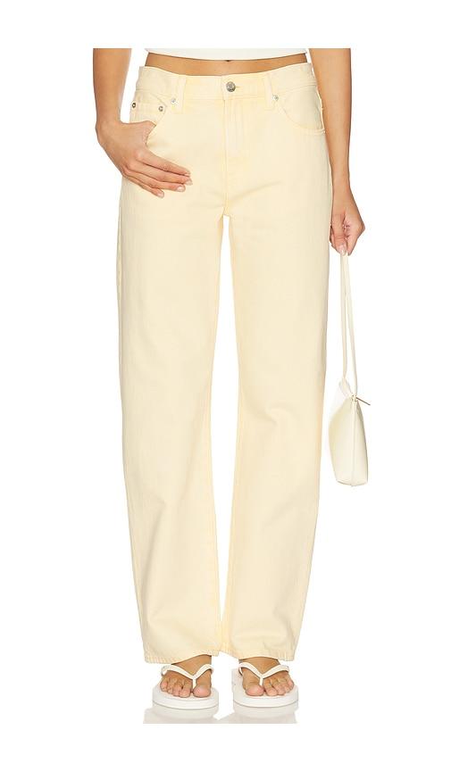 PISTOLA Lexi Mid Rise Bowed Straight Jeans in Yellow by PISTOLA