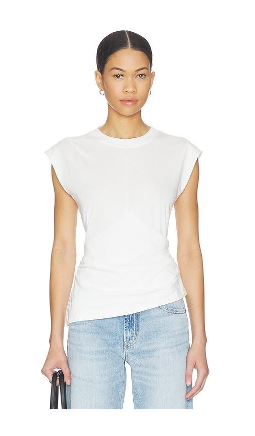 PISTOLA Nya Draped Tee Shirt in White by PISTOLA