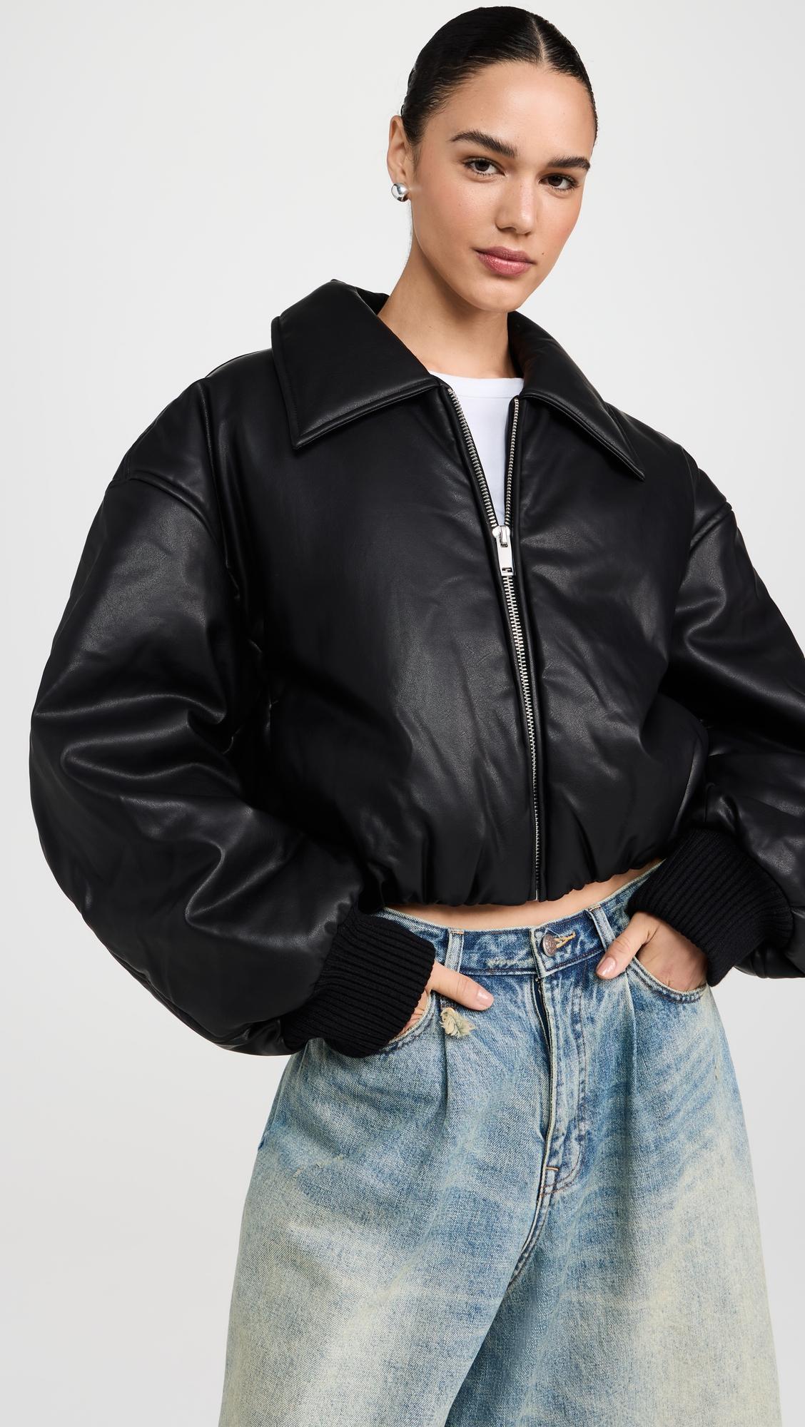 Leather Bomber Jacket by PIXIE MARKET