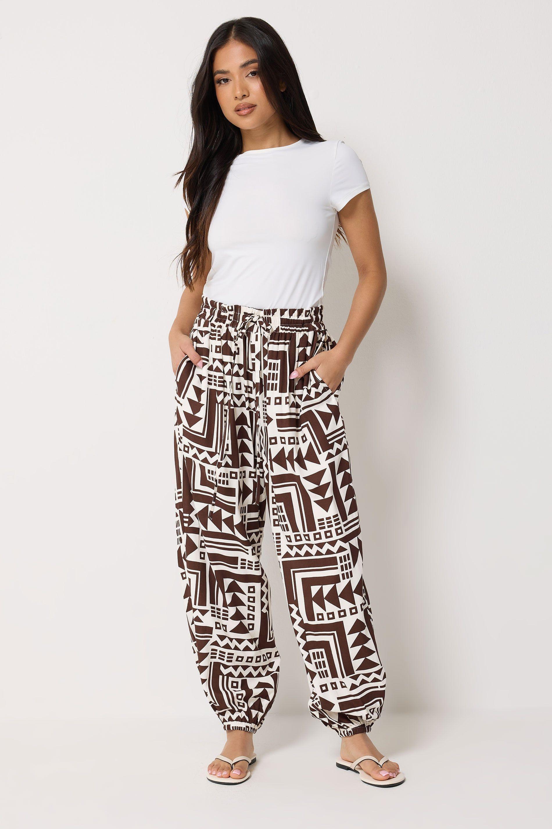 Petite Abstract Harem Trousers by PIXIEGIRL