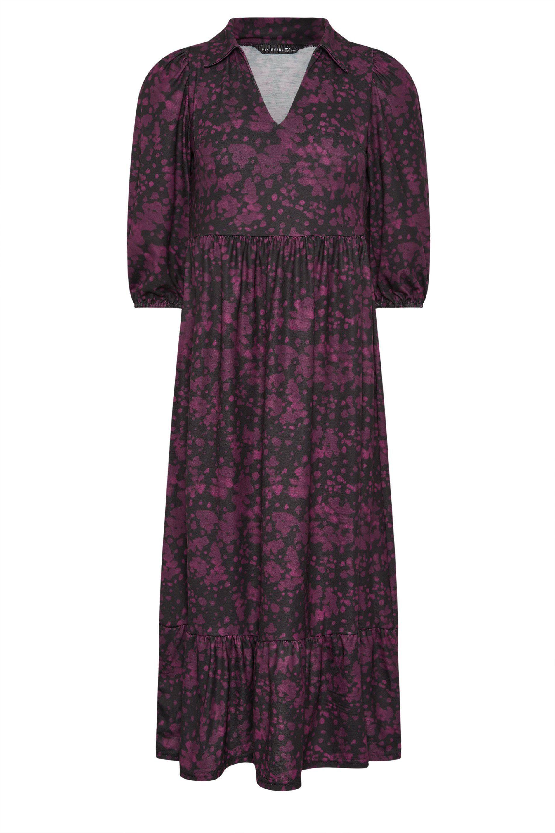 Petite Abstract Midi Dress by PIXIEGIRL