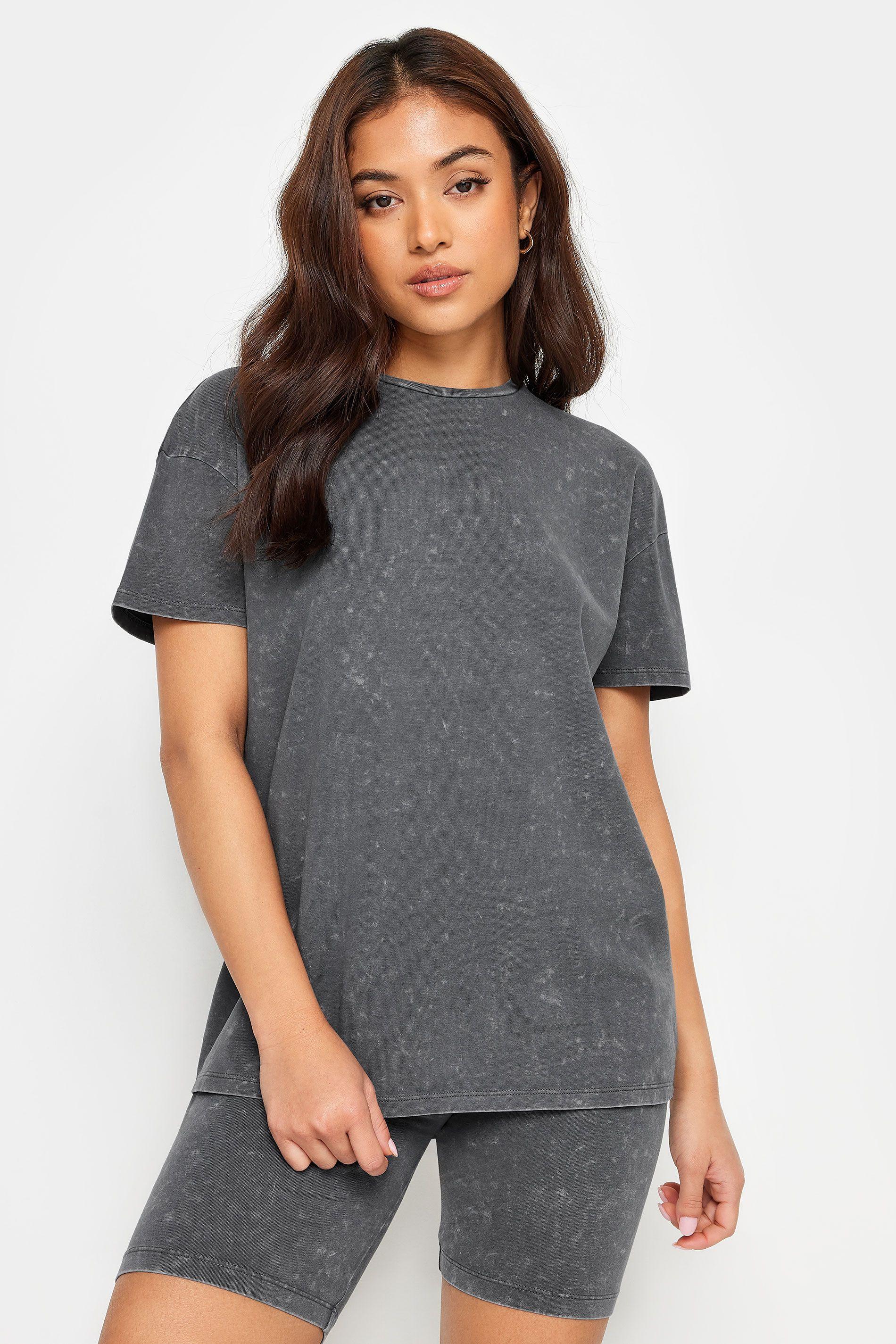Petite Acid Wash T-Shirt by PIXIEGIRL