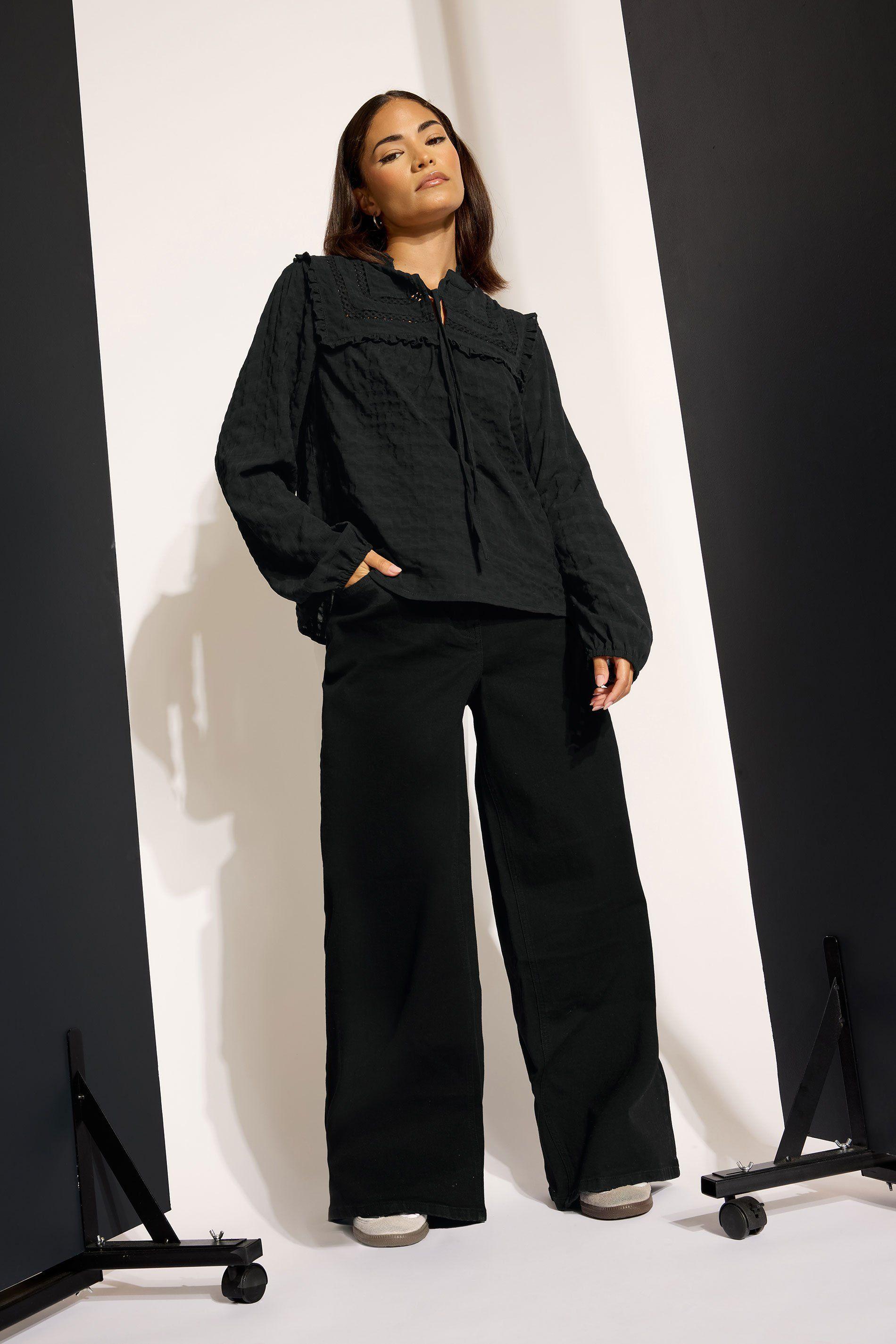 Petite Belt Tie Wide Leg Jeans by PIXIEGIRL