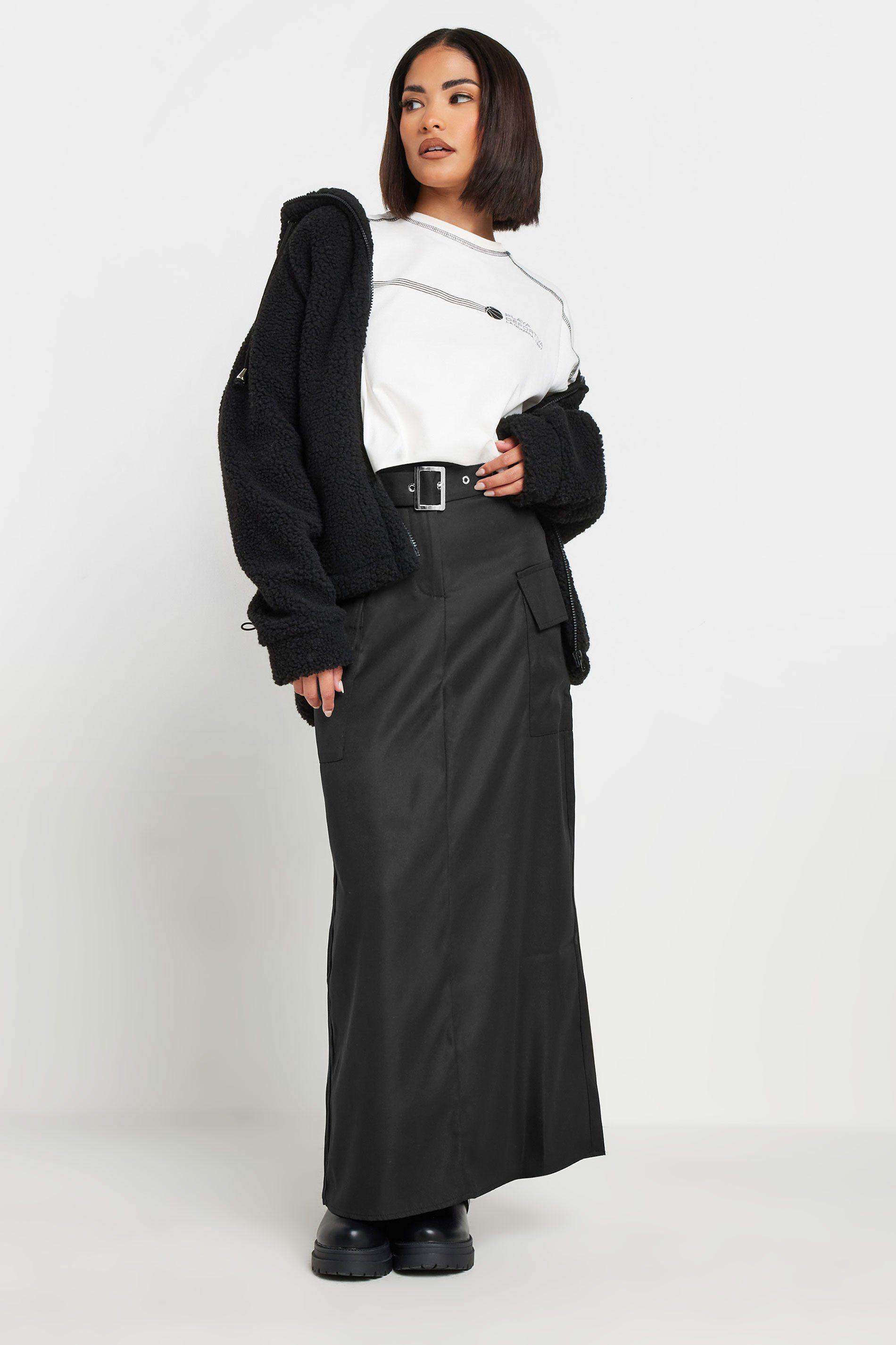 Petite Belted Utility Maxi Skirt by PIXIEGIRL