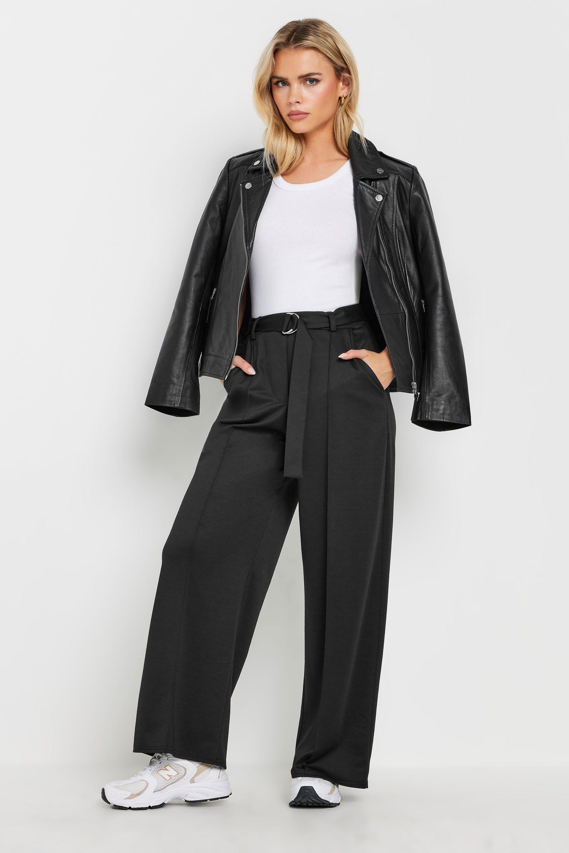 Petite Buckle Wide Leg Trousers by PIXIEGIRL