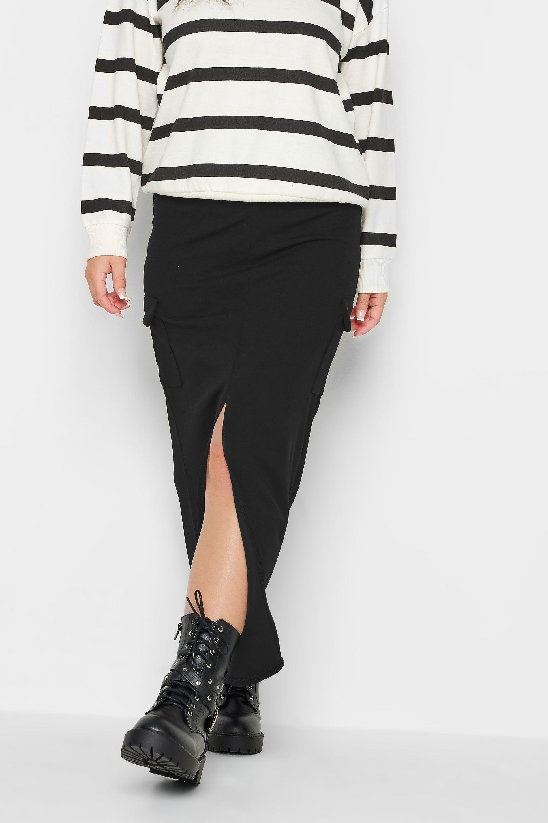 Petite Cargo Split Hem Maxi Skirt by PIXIEGIRL