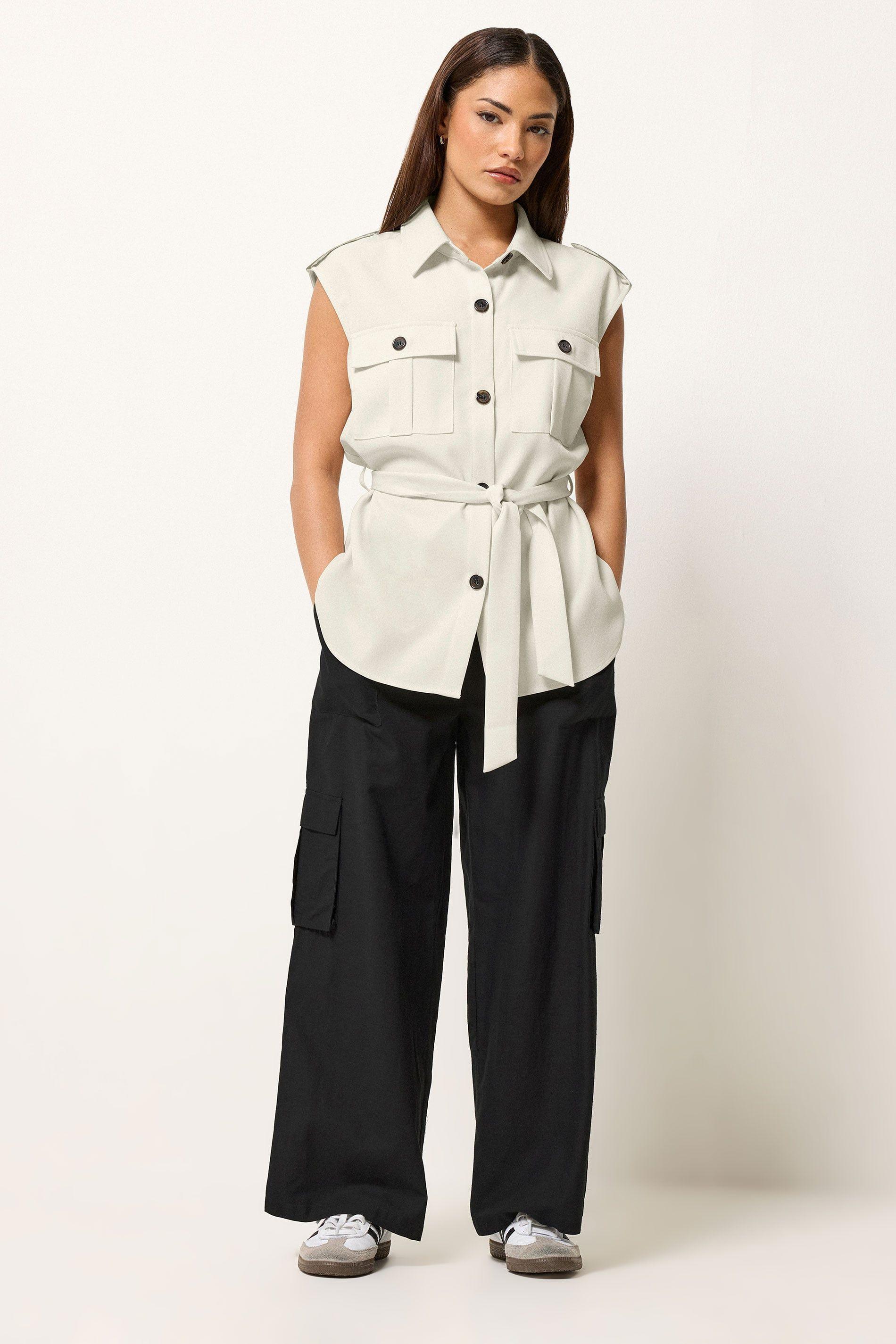 Petite Cargo Wide Leg Trousers by PIXIEGIRL