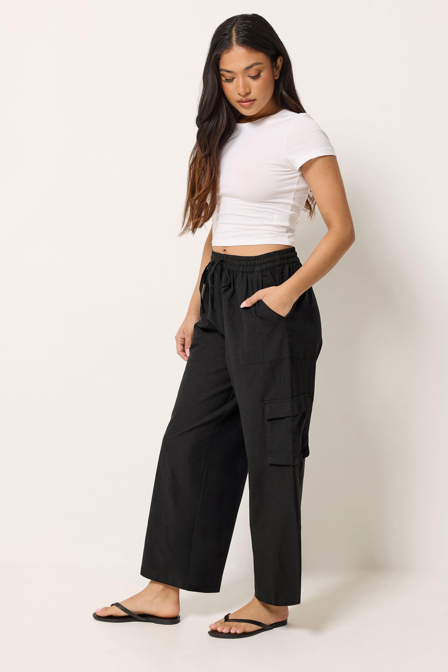 Petite Cargo Wide Leg Trousers by PIXIEGIRL