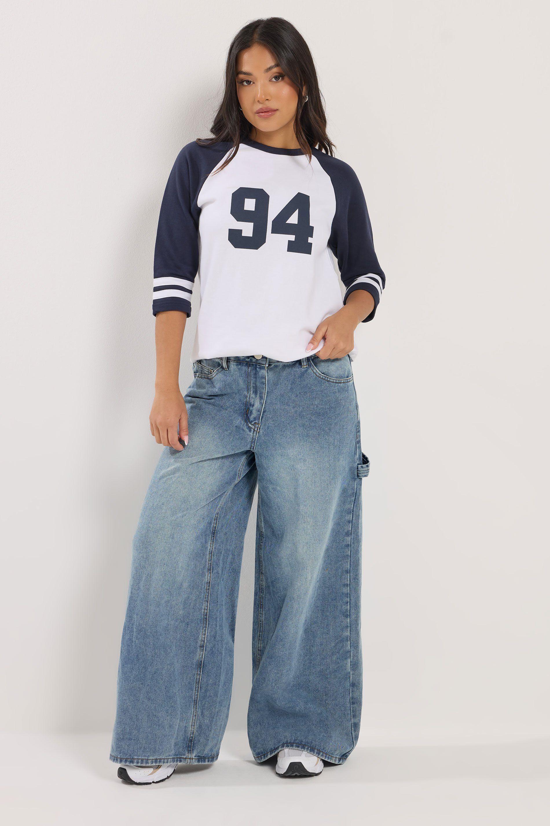 Petite Carpenter Wide Leg Jeans by PIXIEGIRL
