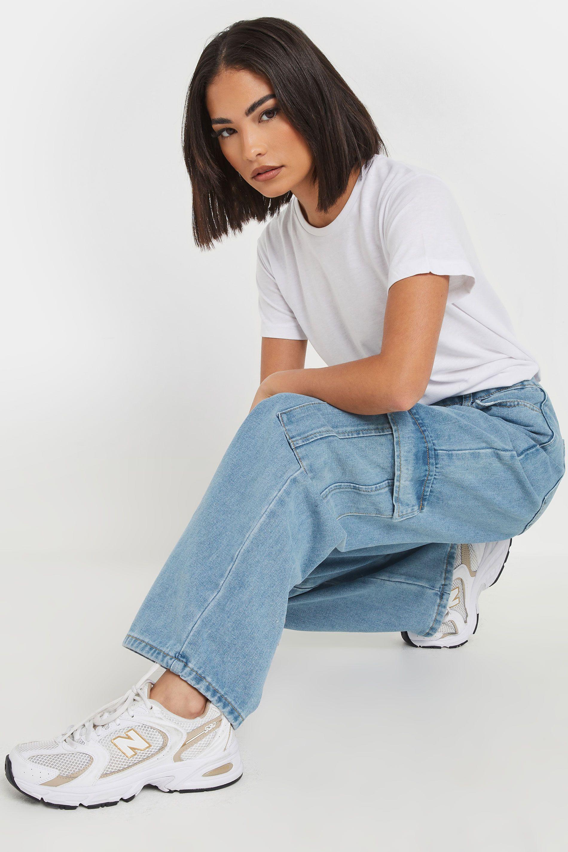 Petite Denim Utility Pocket Jeans by PIXIEGIRL