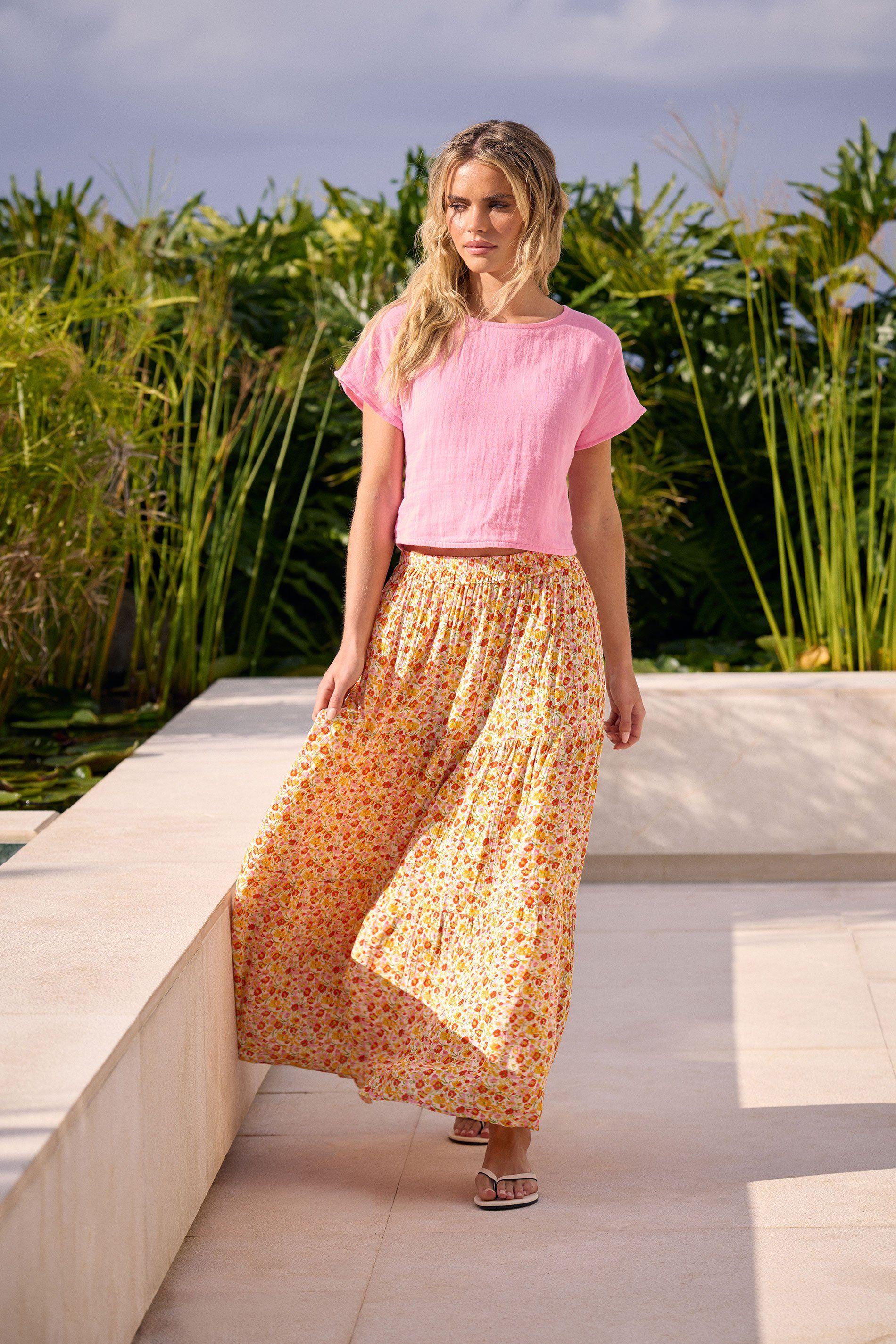 Petite Ditsy Floral Maxi Skirt by PIXIEGIRL