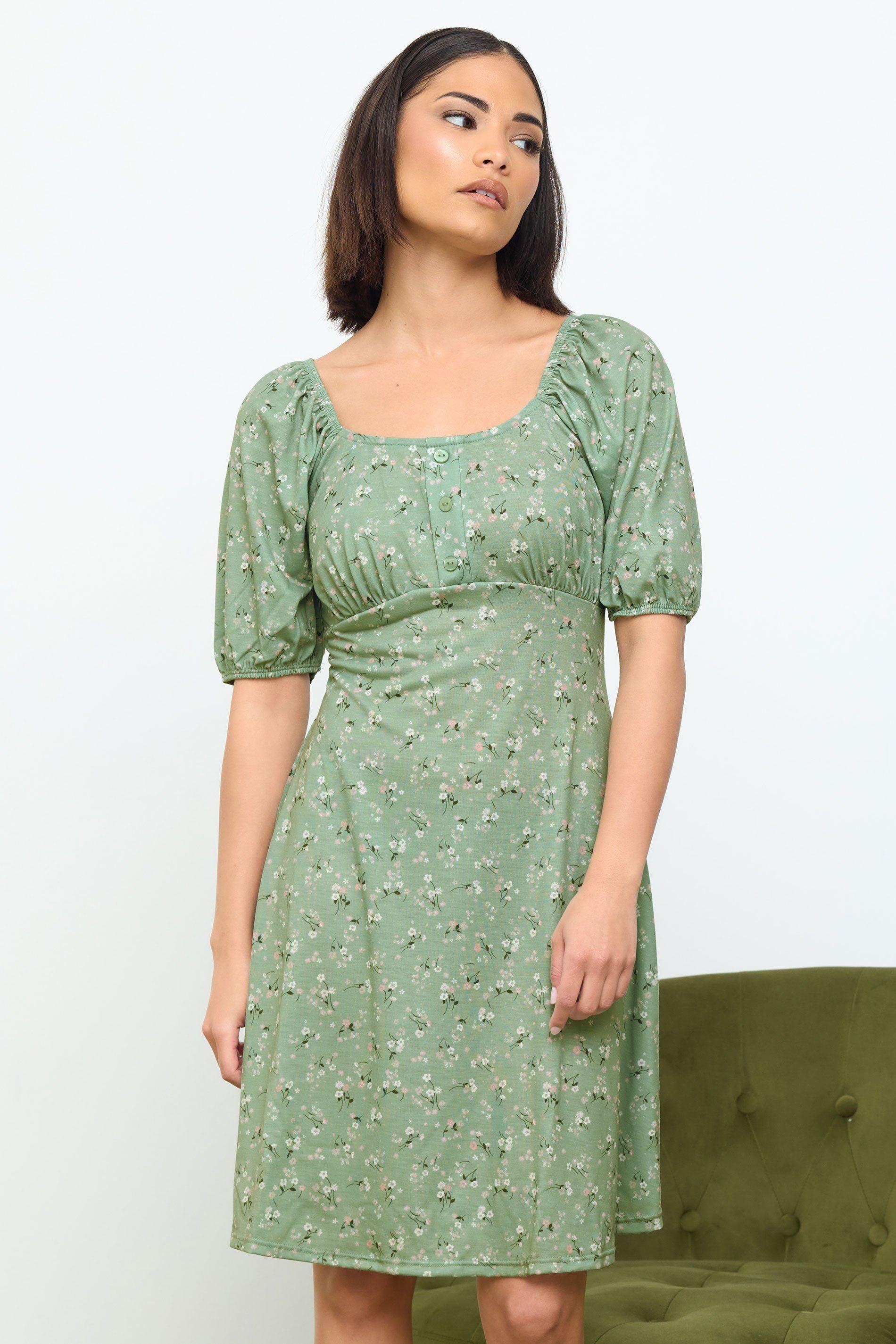 Petite Ditsy Floral Print Mini Dress by PIXIEGIRL