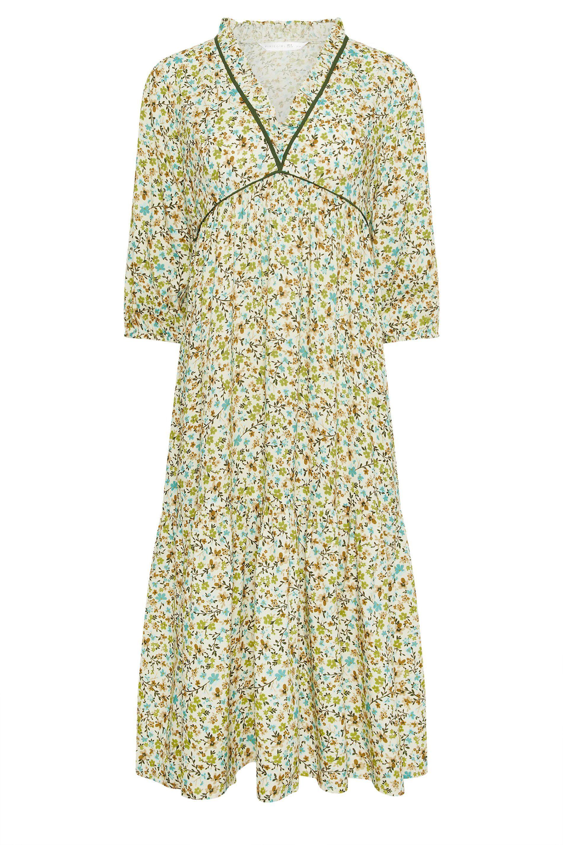 Petite Ditsy Frill Midi Dress by PIXIEGIRL