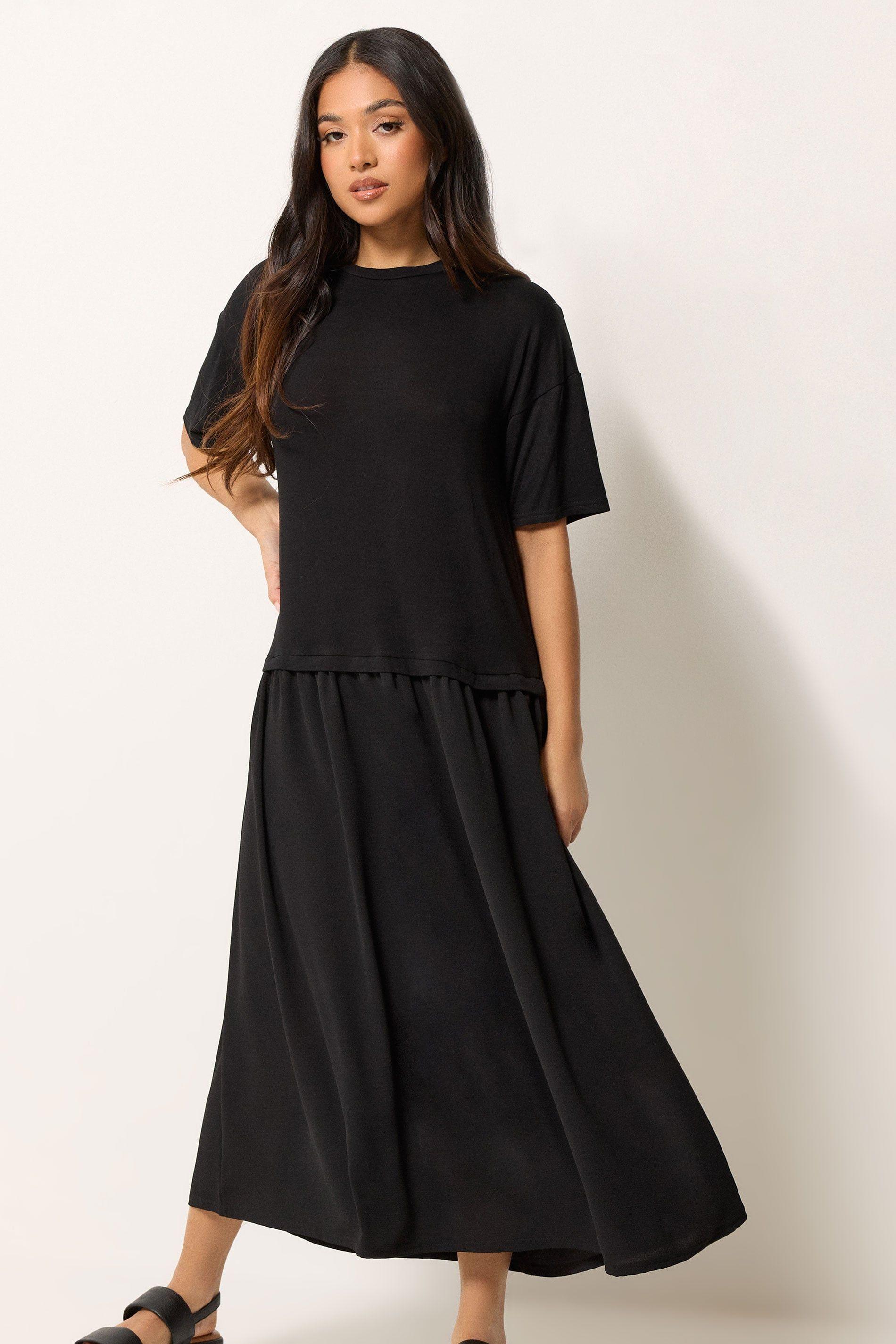 Petite Drop Waist Maxi Dress by PIXIEGIRL