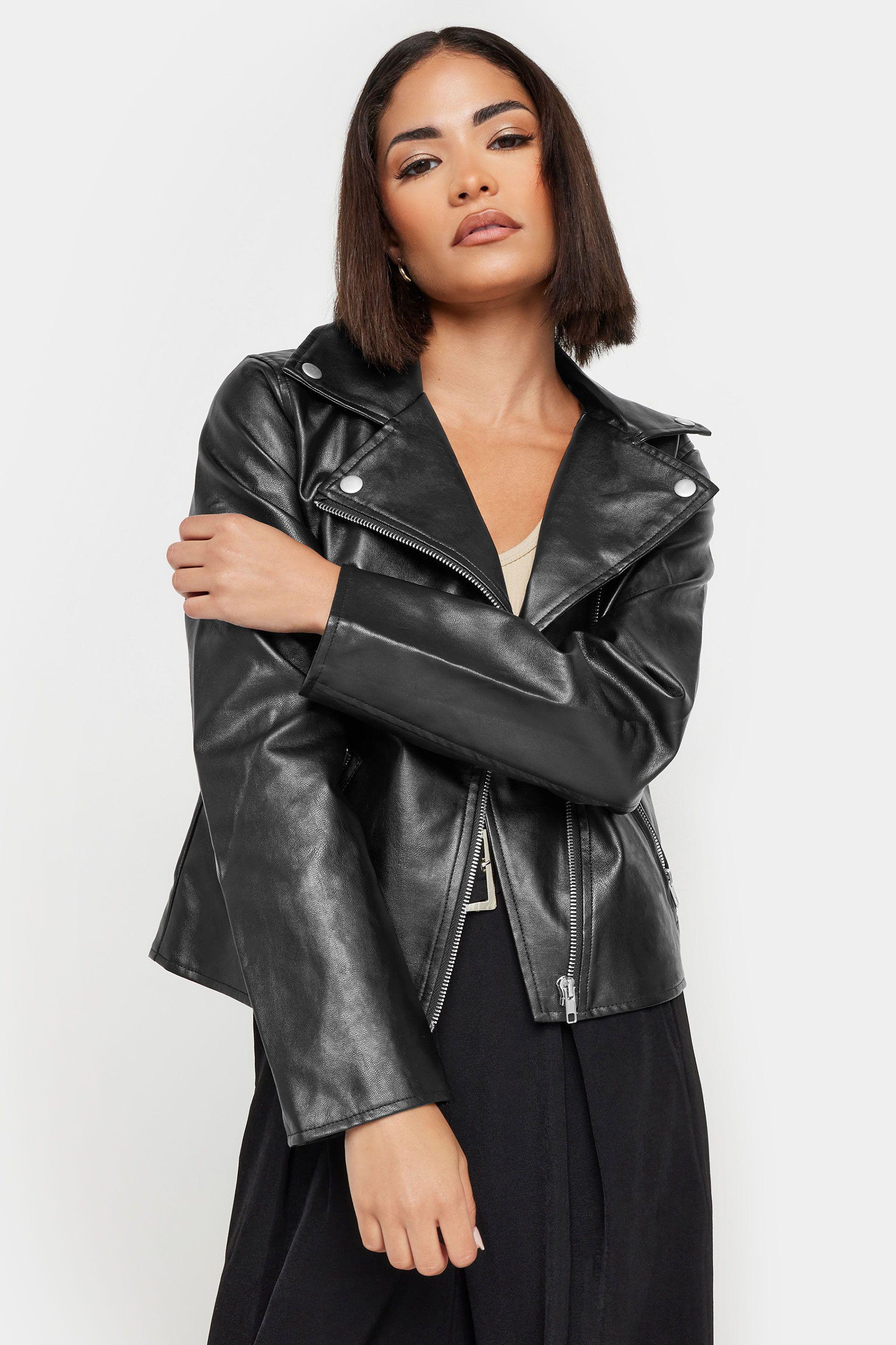 Petite Faux Leather Jacket by PIXIEGIRL