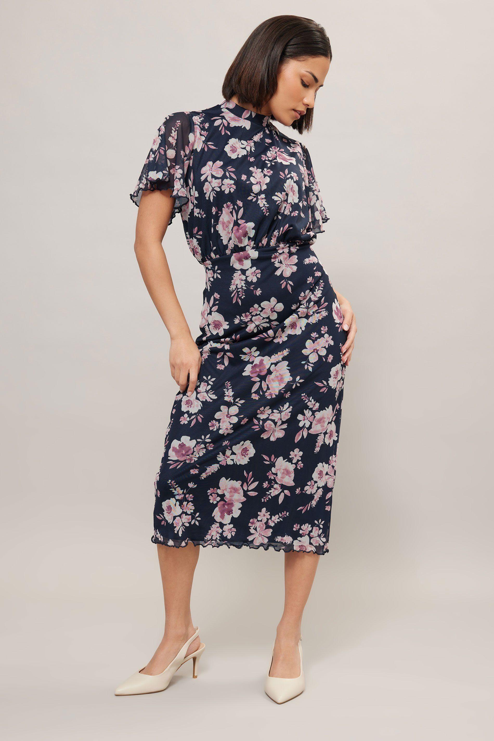 Petite Floral Mesh Dress by PIXIEGIRL