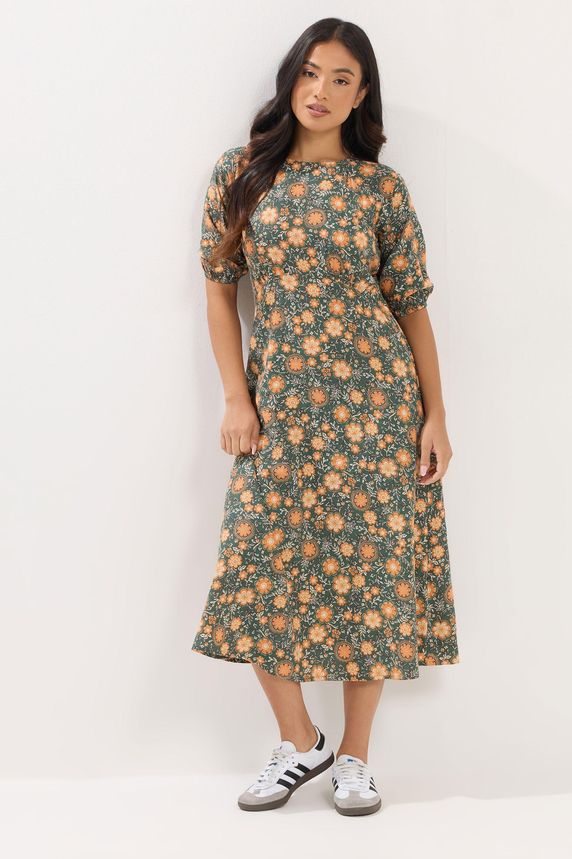 Petite Floral Midi Dress by PIXIEGIRL