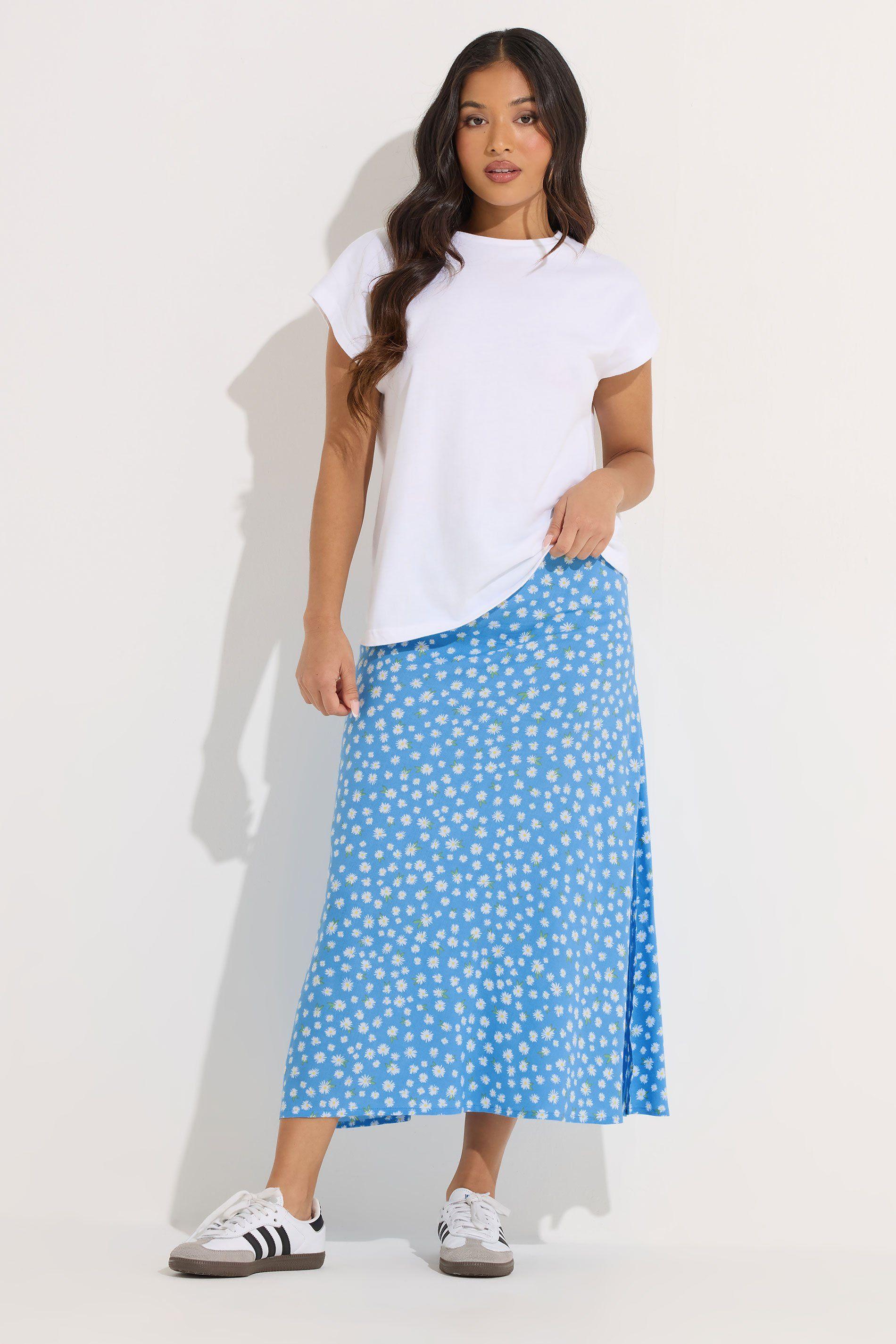 Petite Floral Midi Skirt by PIXIEGIRL
