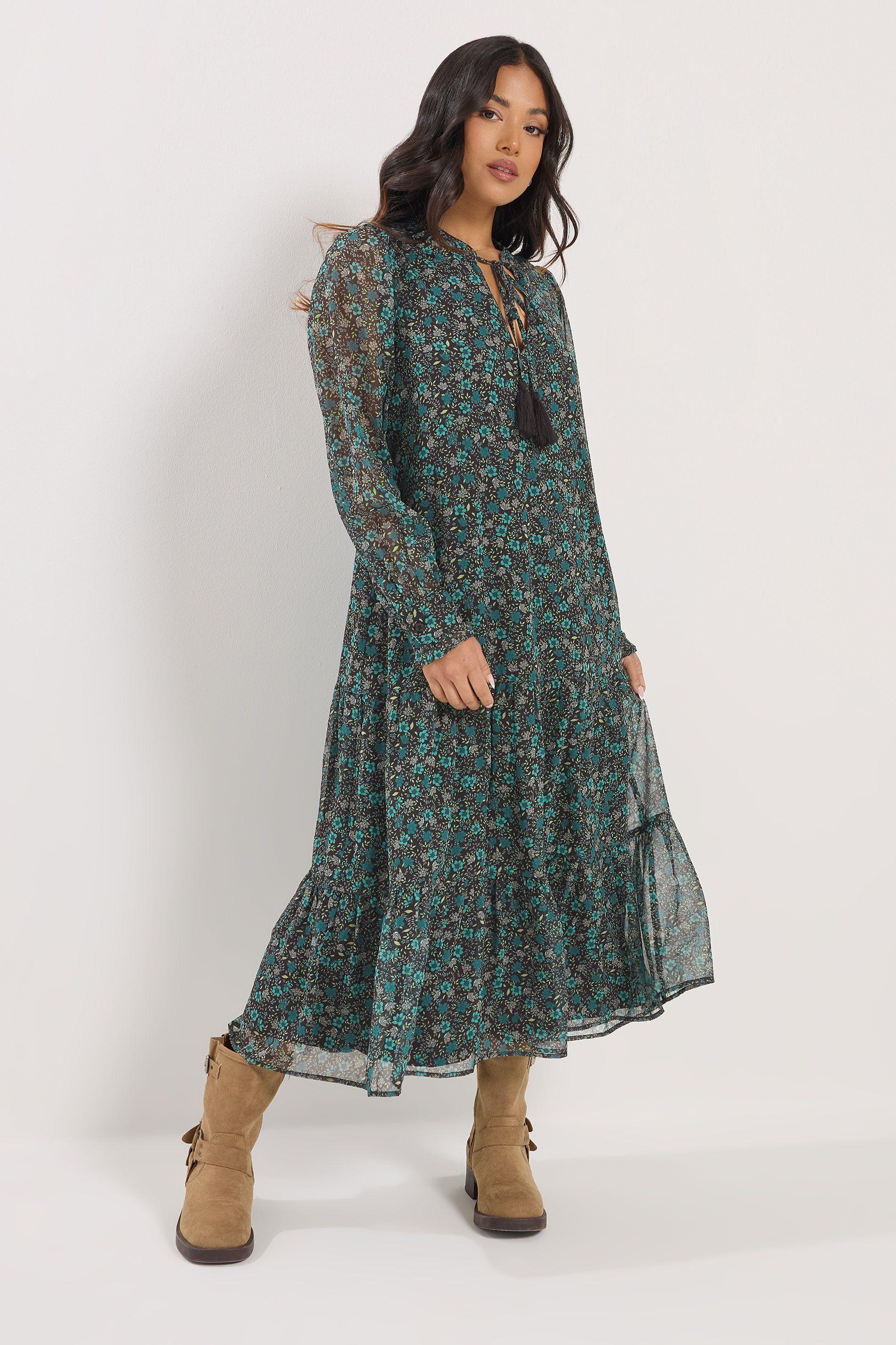 Petite Floral Tie Up Dress by PIXIEGIRL