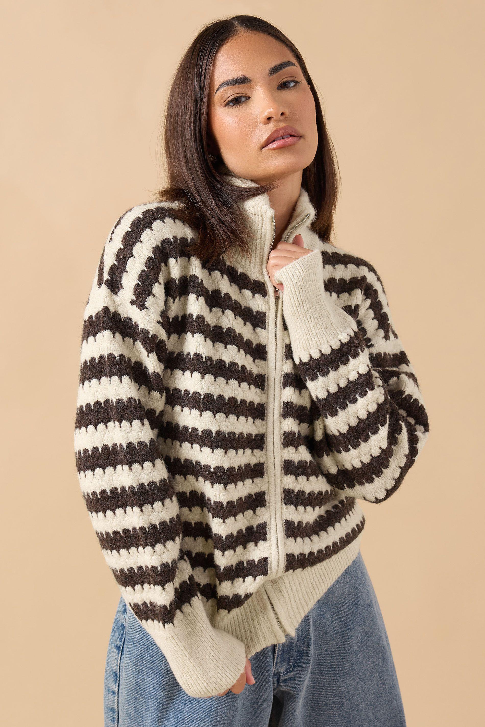 Petite Knitted Scalloped Cardigan by PIXIEGIRL