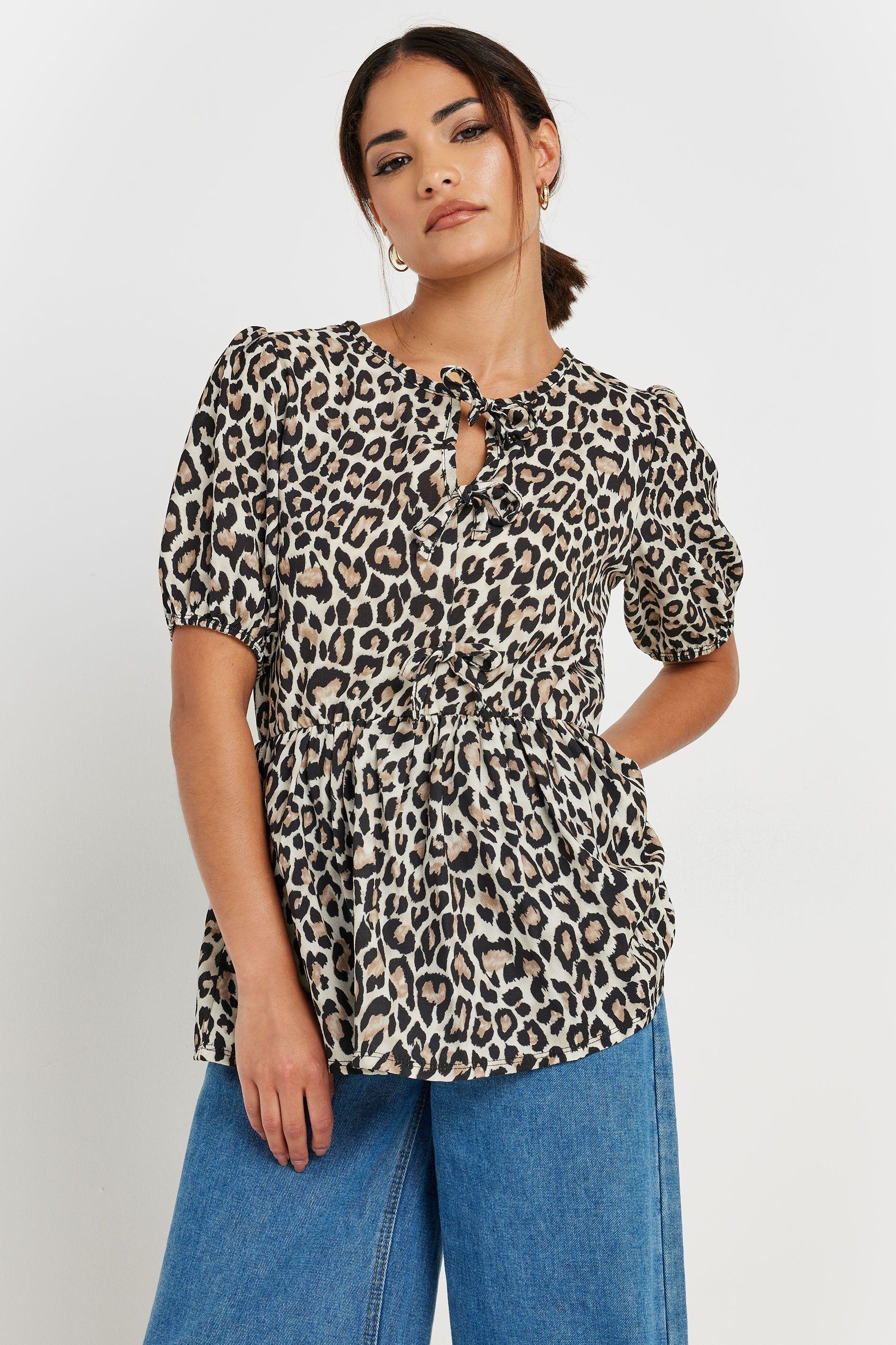 Petite Leopard Print Smock Top by PIXIEGIRL