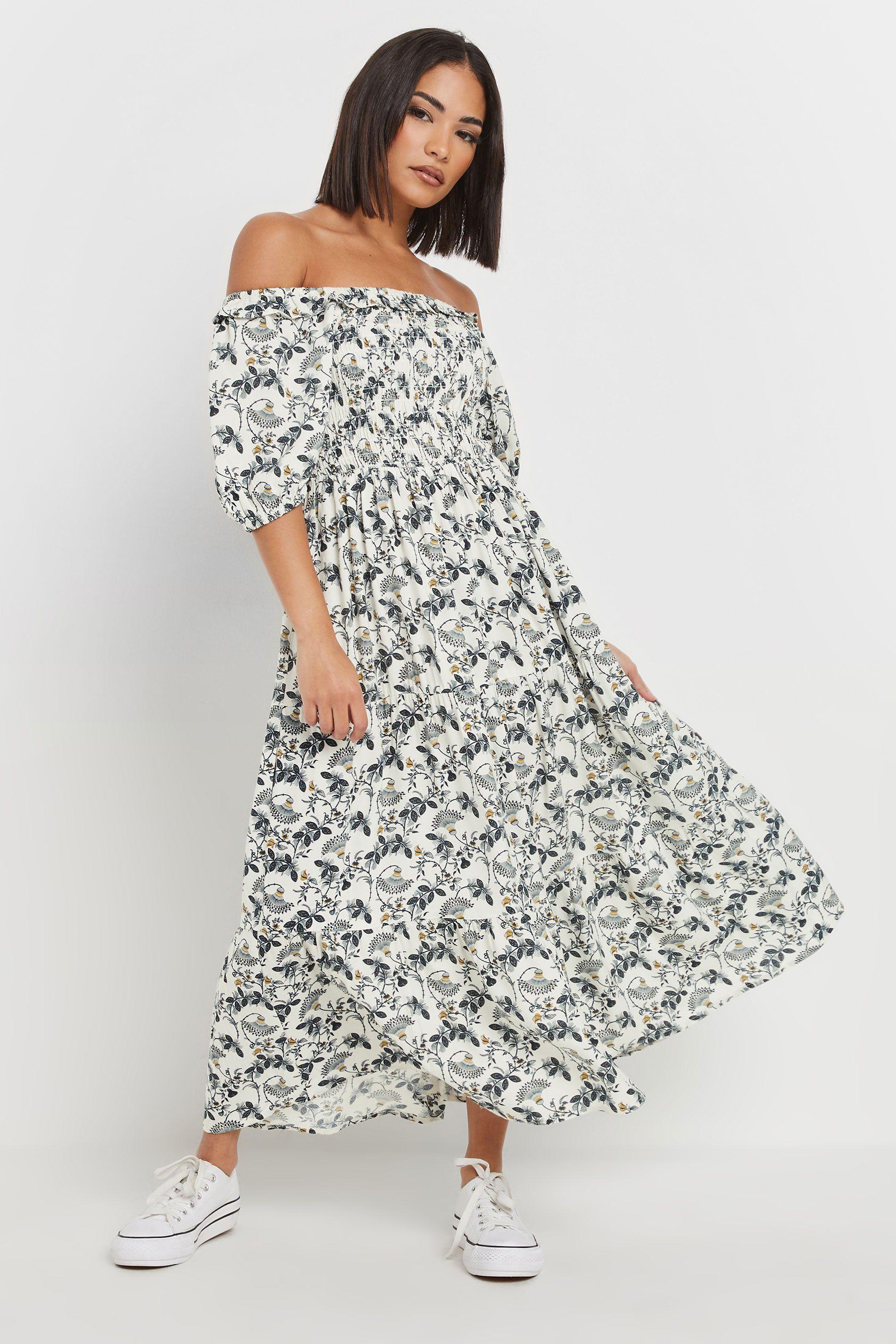 Petite Paisley Floral Bardot Dress by PIXIEGIRL