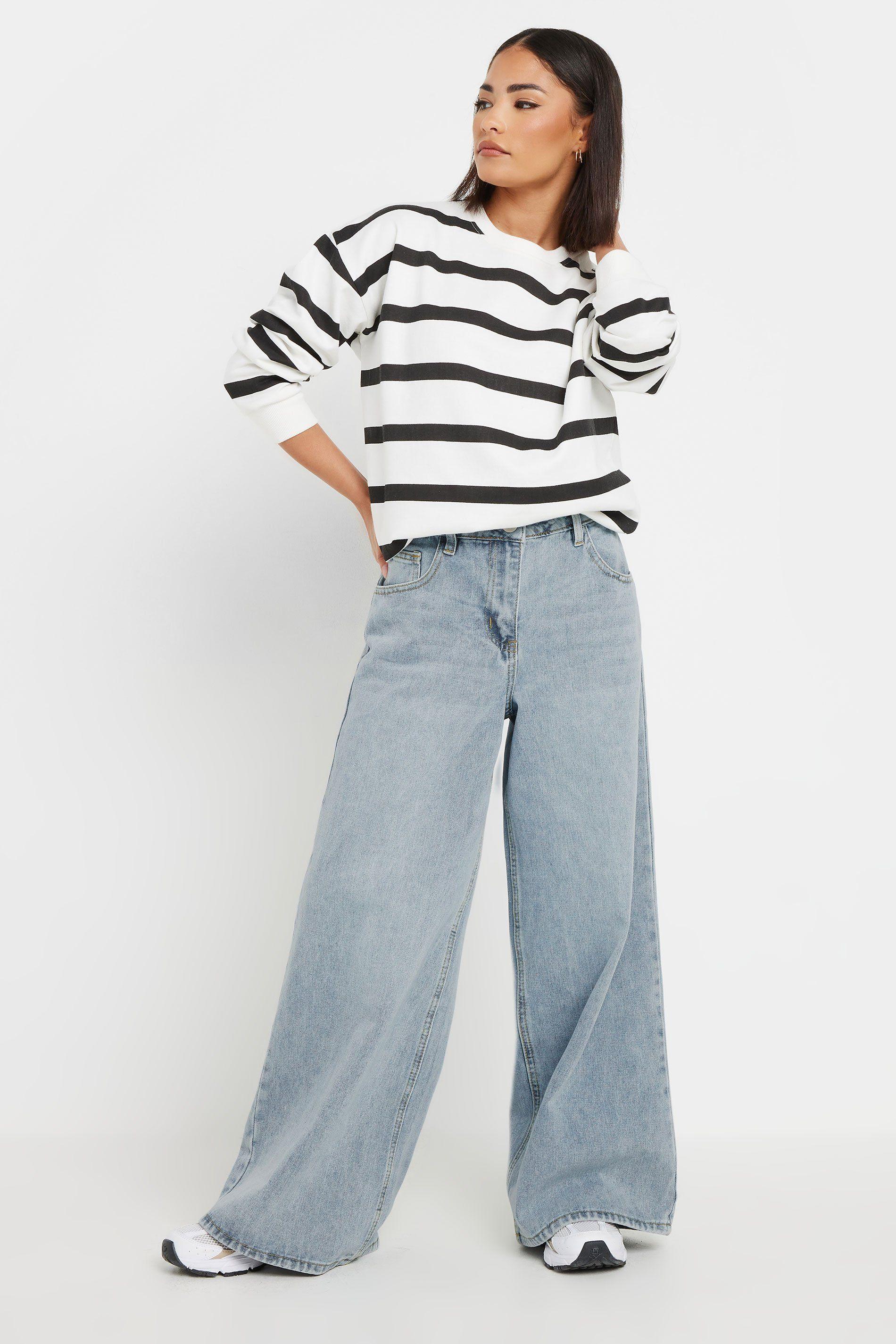 Petite Palazzo Wide Leg Jeans by PIXIEGIRL