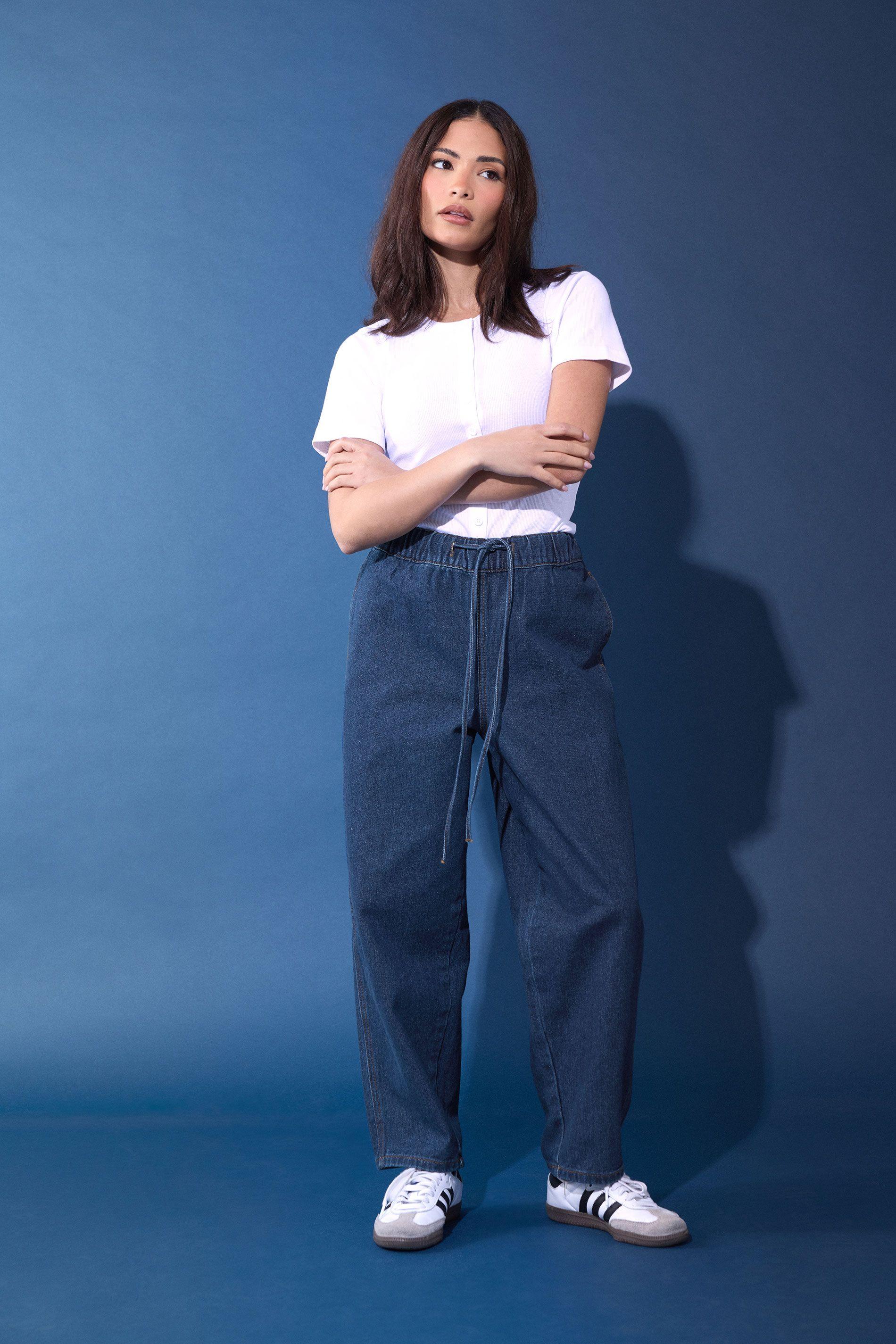 Petite Pull On Barrel Jeans by PIXIEGIRL