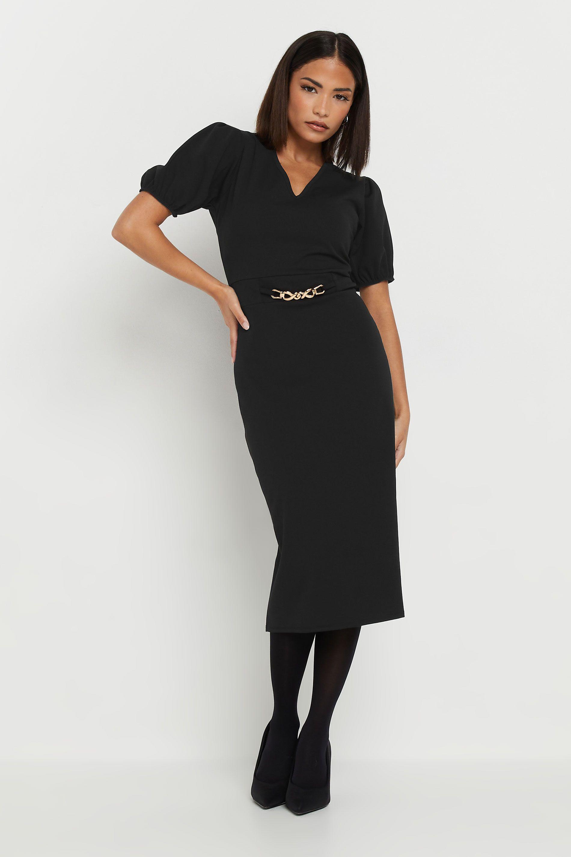Petite Scuba Midi Dress by PIXIEGIRL