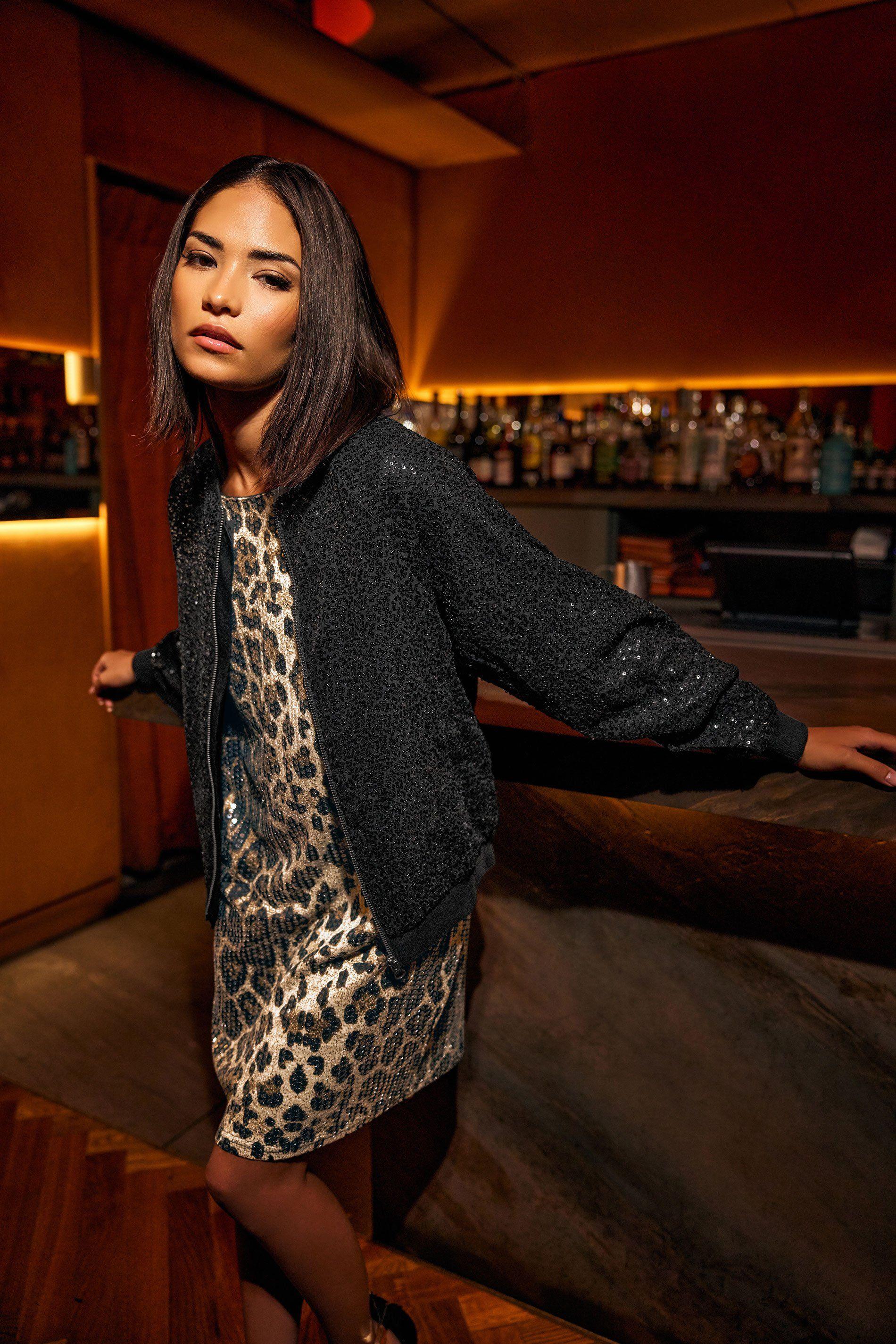 Petite Sequin Bomber by PIXIEGIRL
