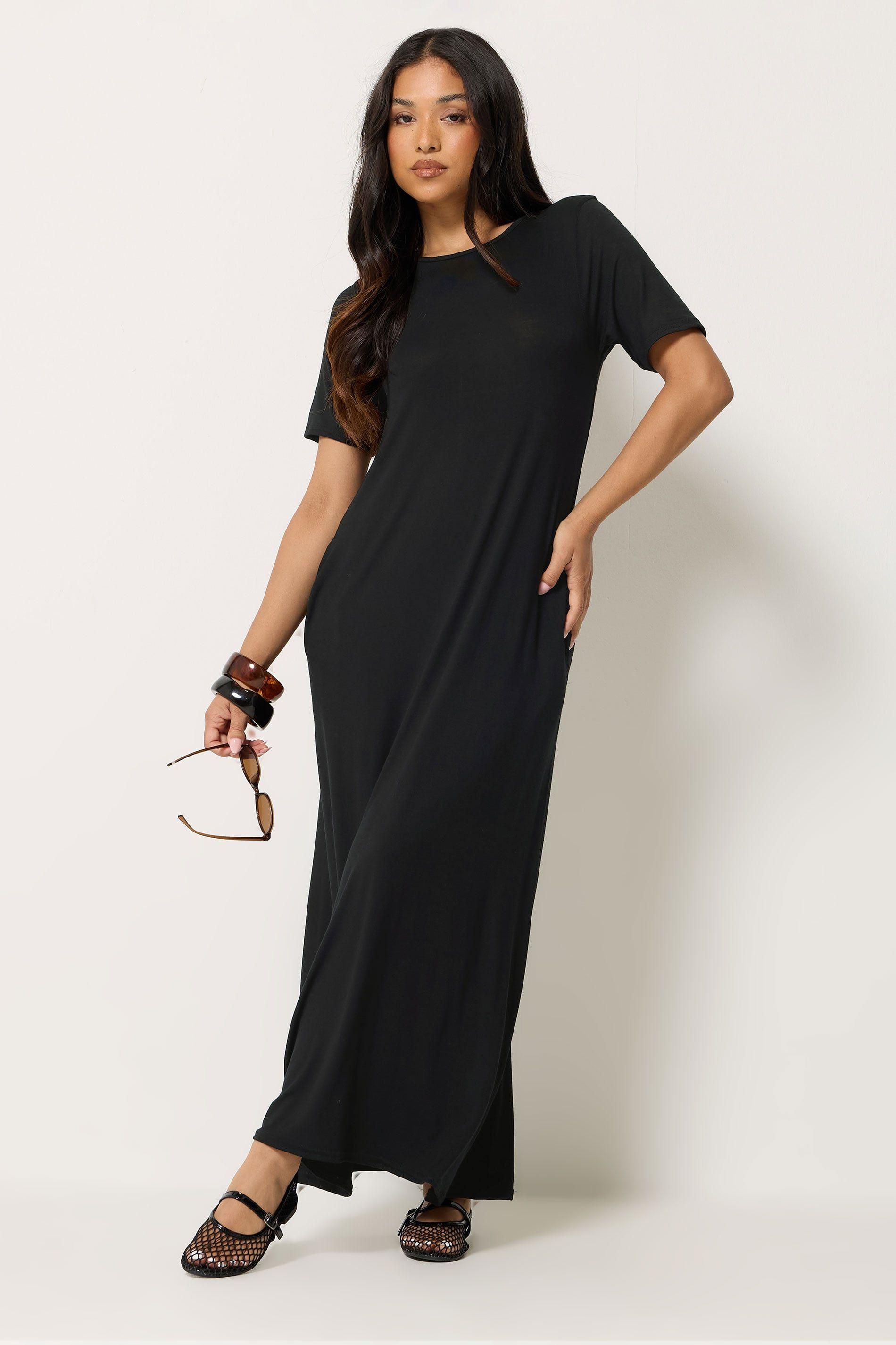 Petite Short Sleeve T-Shirt Maxi Dress by PIXIEGIRL